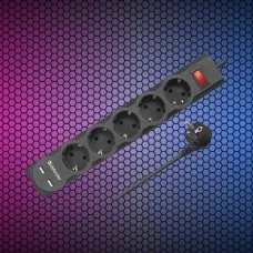 Сетевой фильтр Defender DFS 751 - 1,8 М, 2xUSB, 2.1A, 5 outlets